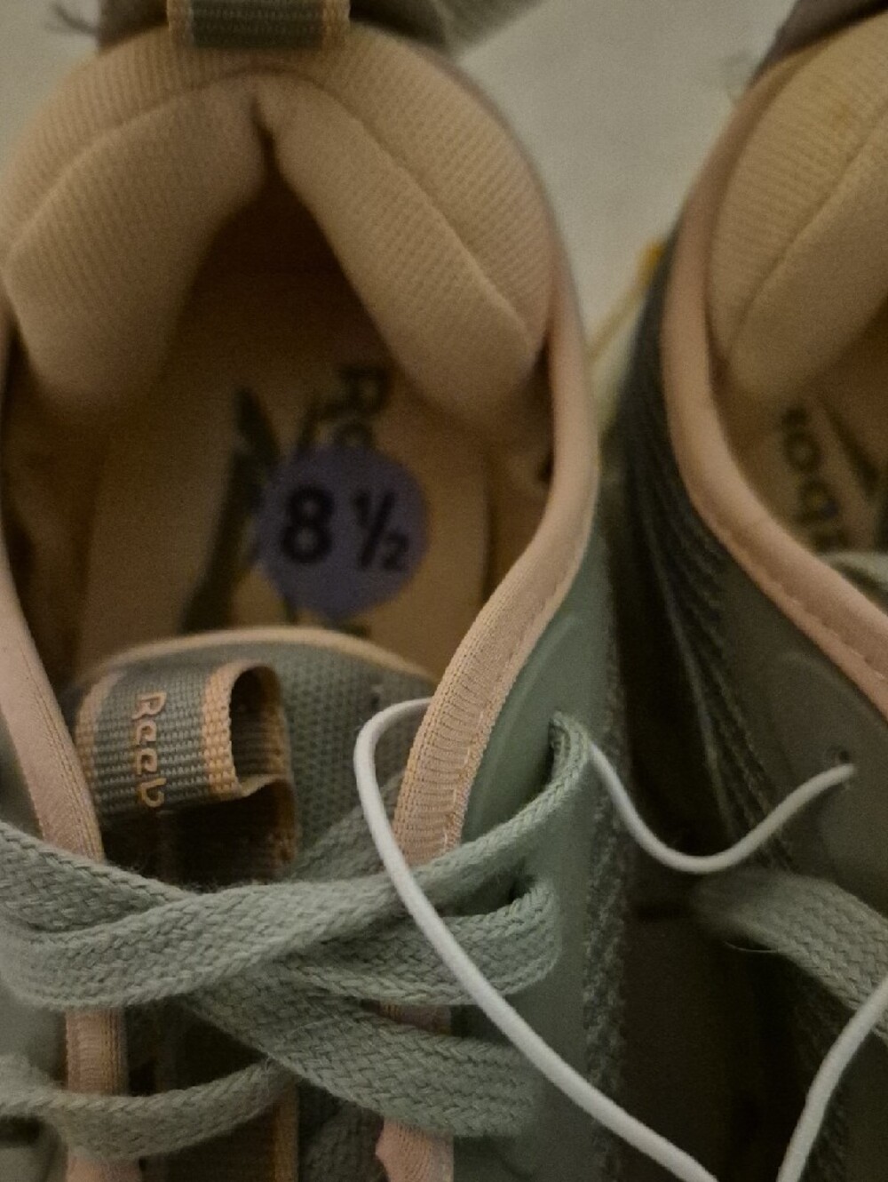 Reebok Women's Mint Green and Blush 8.5 Lace-Up Sneakers - Picture 5 of 7